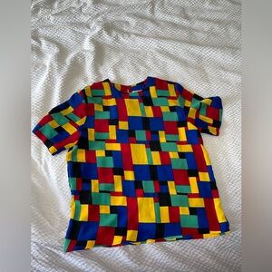Kathy Che Colorful Geometric Women’s Shirt Size Small